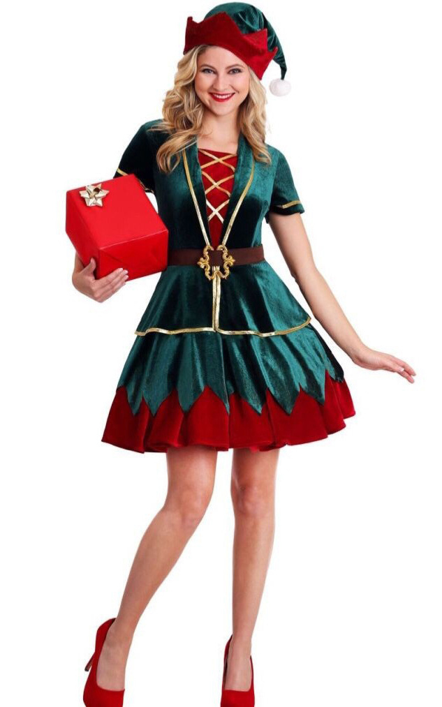 FC157 Womens Deluxe Holiday Elf Costume